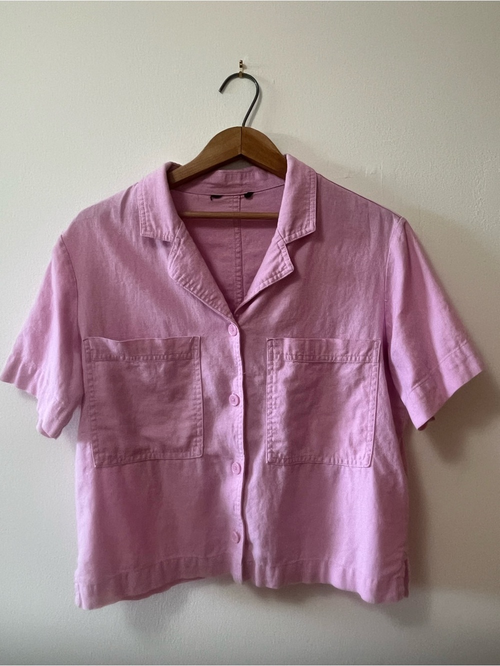 Buffalo David Bitton Light Pink Linen-Blend Top